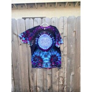 Handmade XL tie dye t-shirt - moon and spirals in stock one of a kind